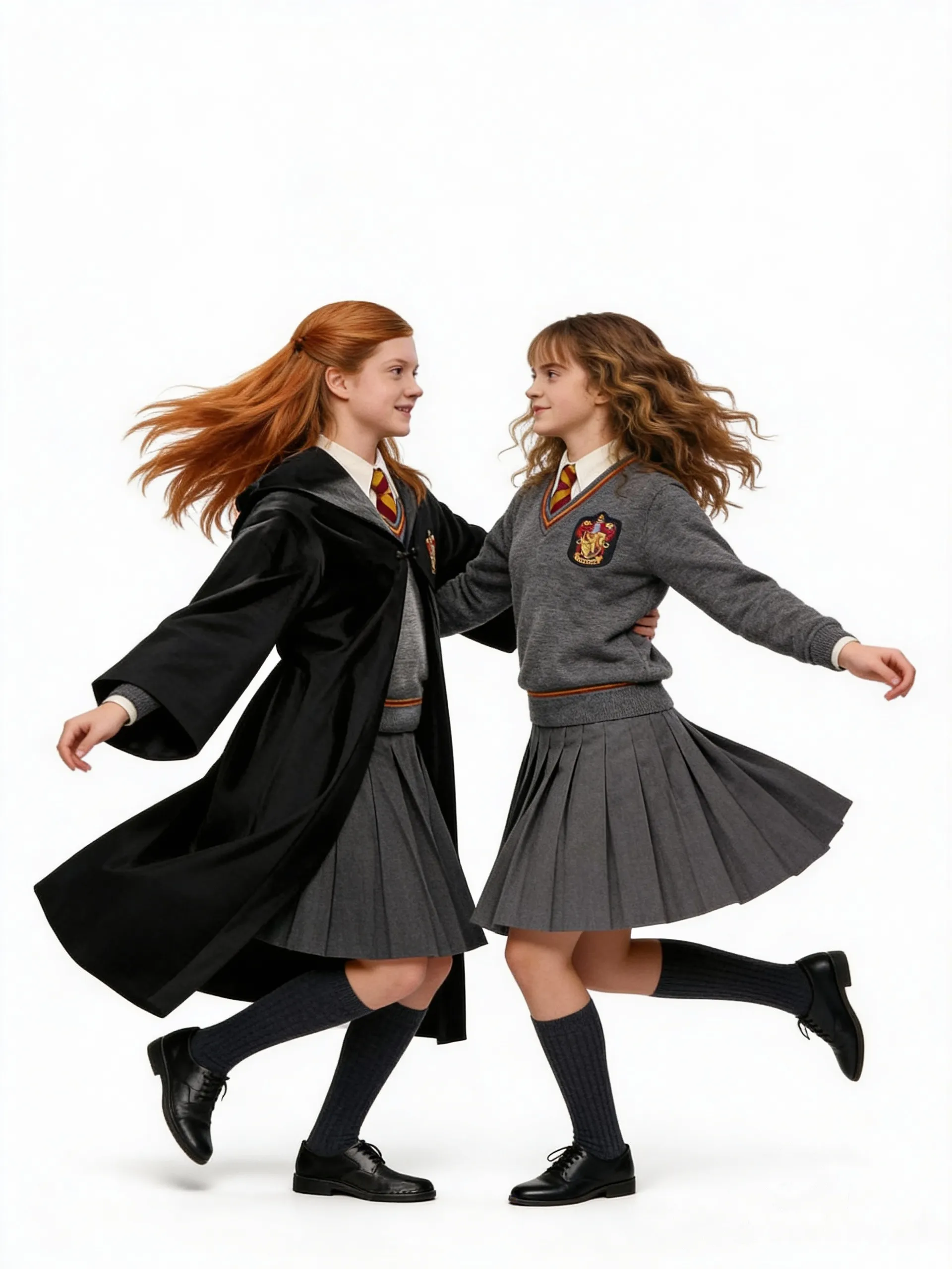 @Ginny_Weasley, @Hermione_Granger, dancing, portrait