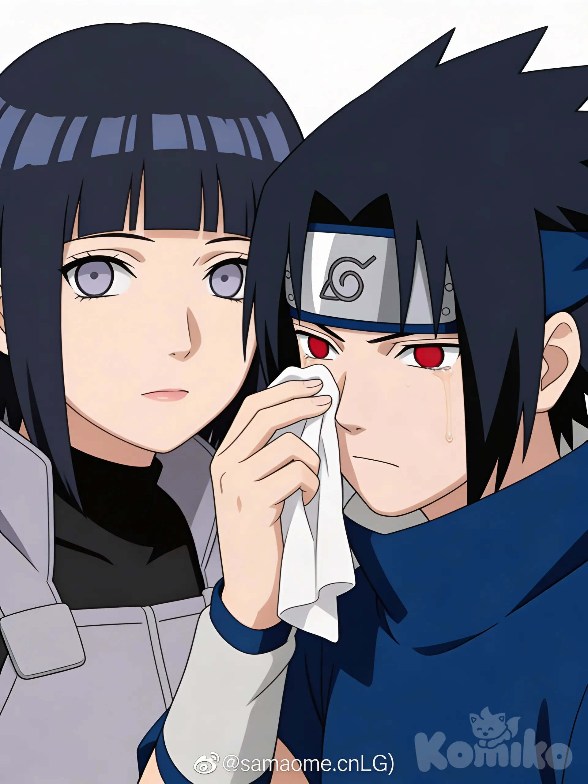 @sasuke-iCFs, wiping tears, 2people, @tamaome-cnLG, portrait