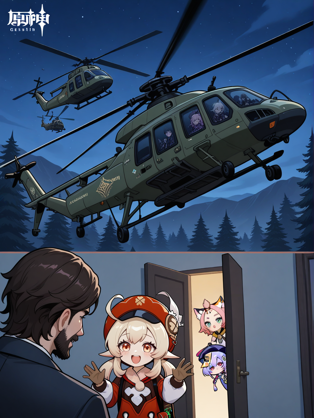 @Klee_(Genshin_Impact), @Diona_(Genshin_Impact), @Qiqi_(Genshin_Impact) atrapan a maduro en la operacion DELTA FORCE, escapan en helicoptero