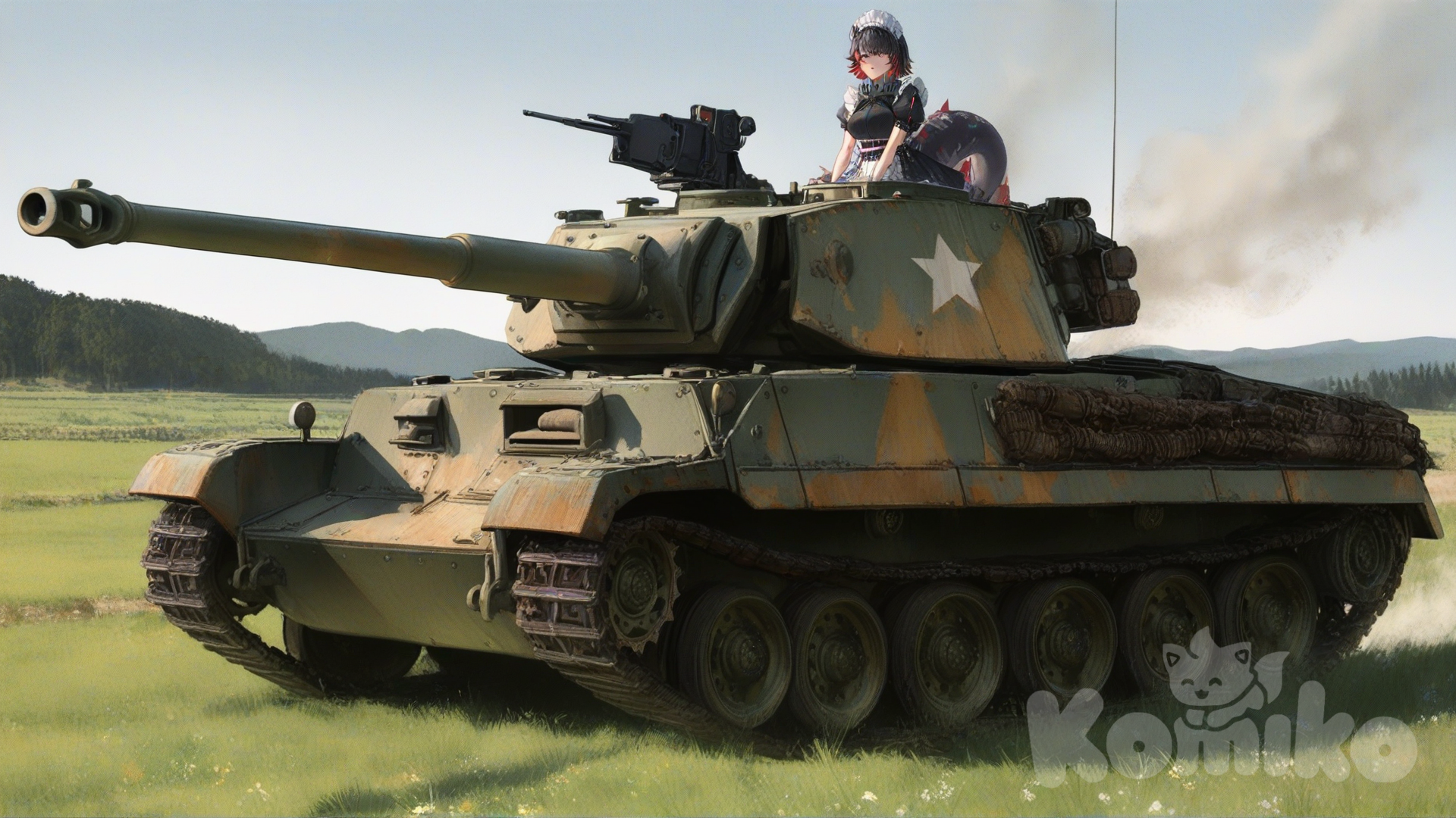 Ellen Joe and a German Tiger tank 