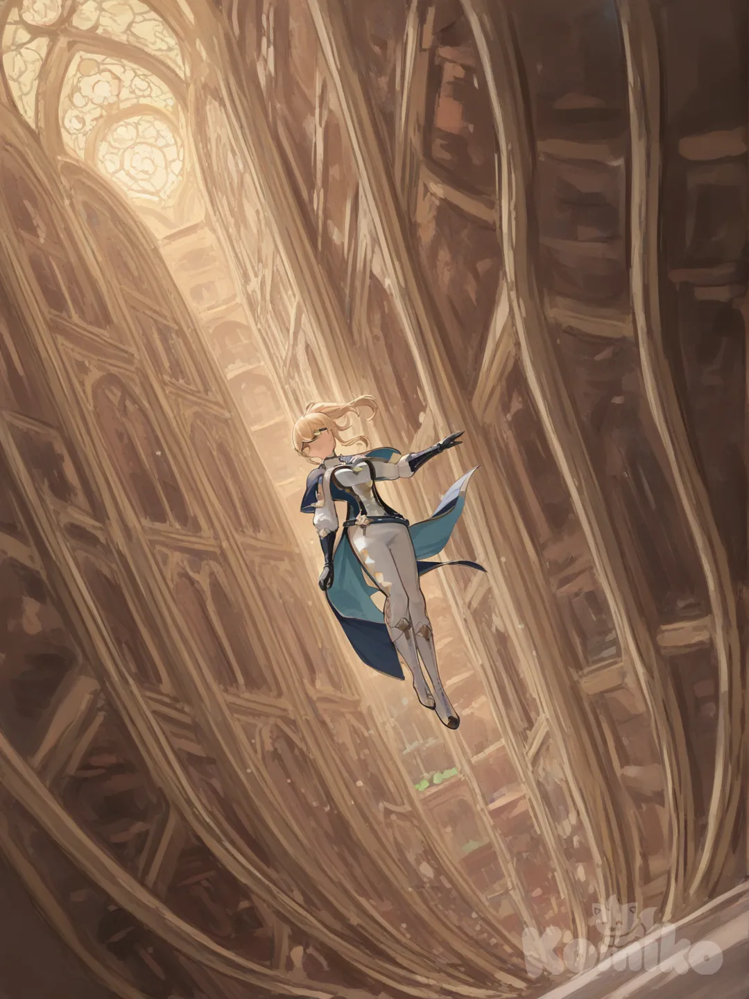 @Jean_(Genshin_Impact), [soft-painterly-style], ultra-wide shot, full body, closeup