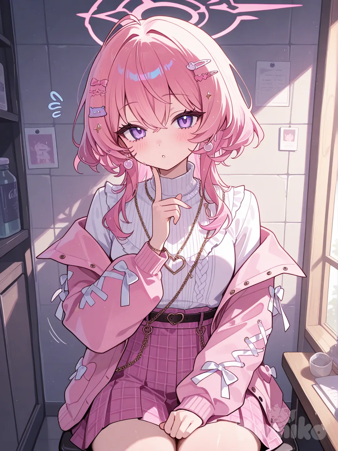 Porn, perro sentado de espaldas en una cama ,con un dildo metido en el culo , con unas medias hasta el muslo de látex de colazul