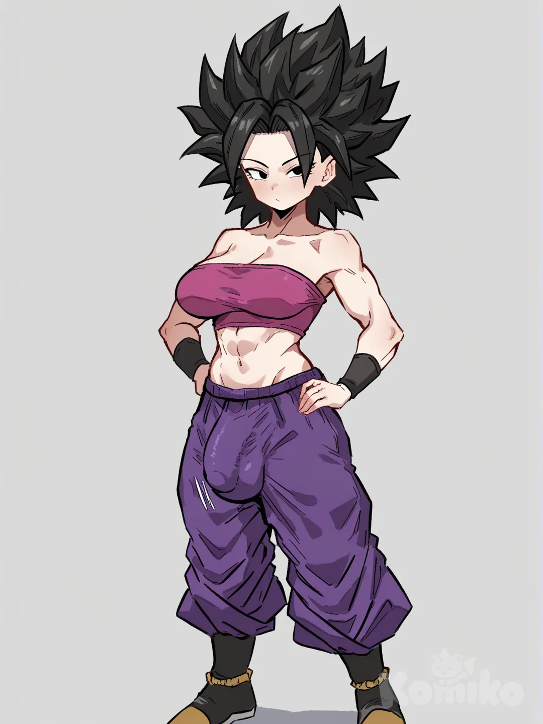 Futanari bulge, Big Dick , full body, looking at viewer,Caulifla,(Dragon ball Z) , [hentai-style]