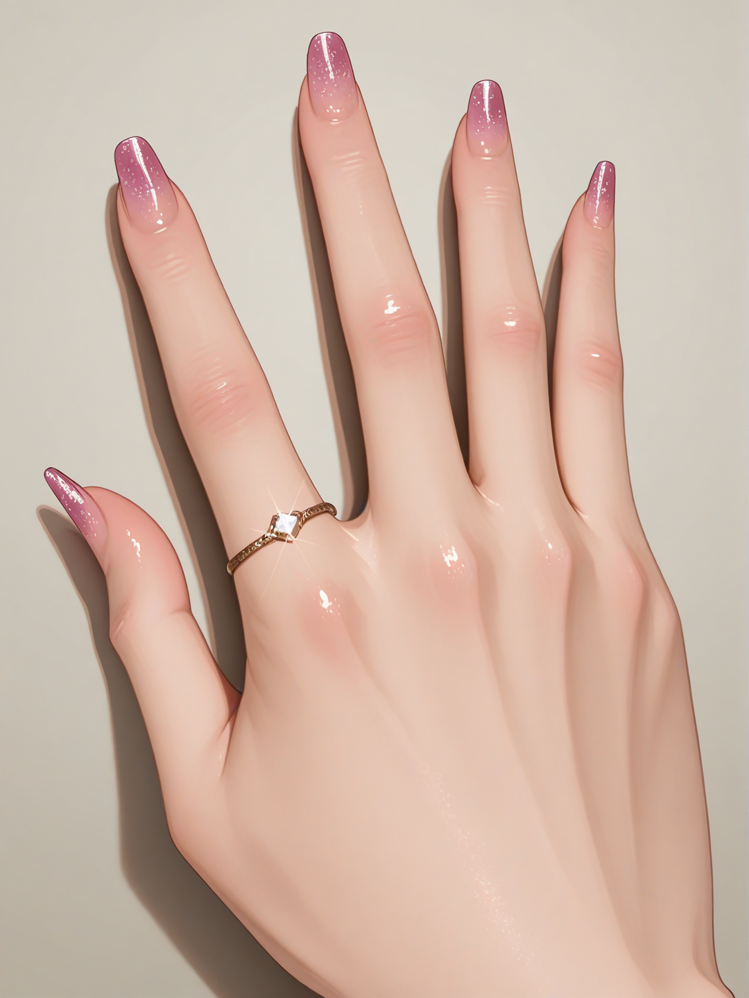 фото руки и красивых длинных ногтей с маникюром френч