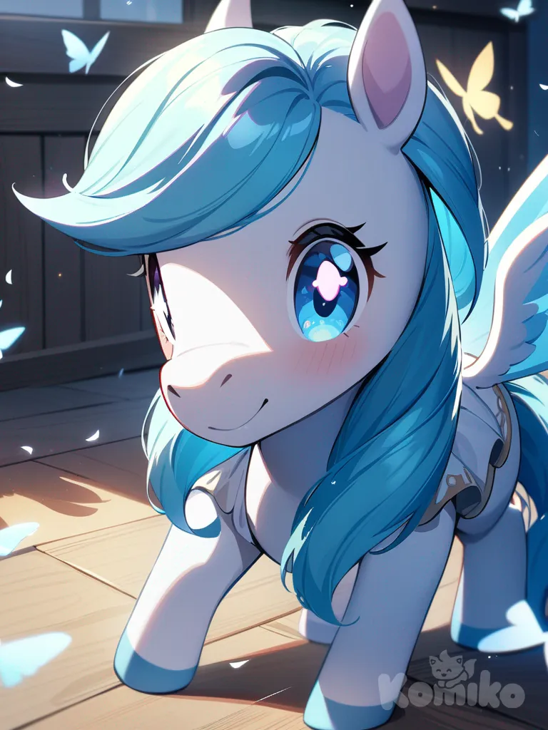 My Little Pony, a shy blue pegasus with butterfly wings