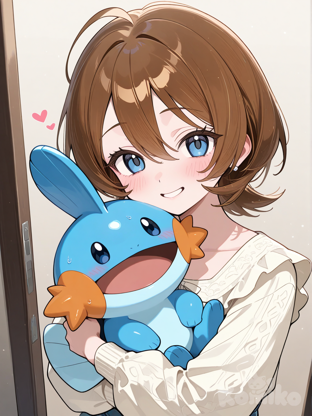 Girl with Mudkip pokémon