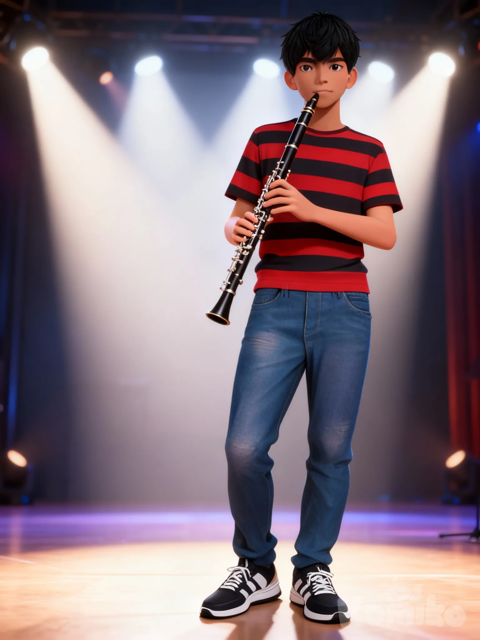 @sanjay-deepak-patel-jqHZ, holding a clarinet, stage