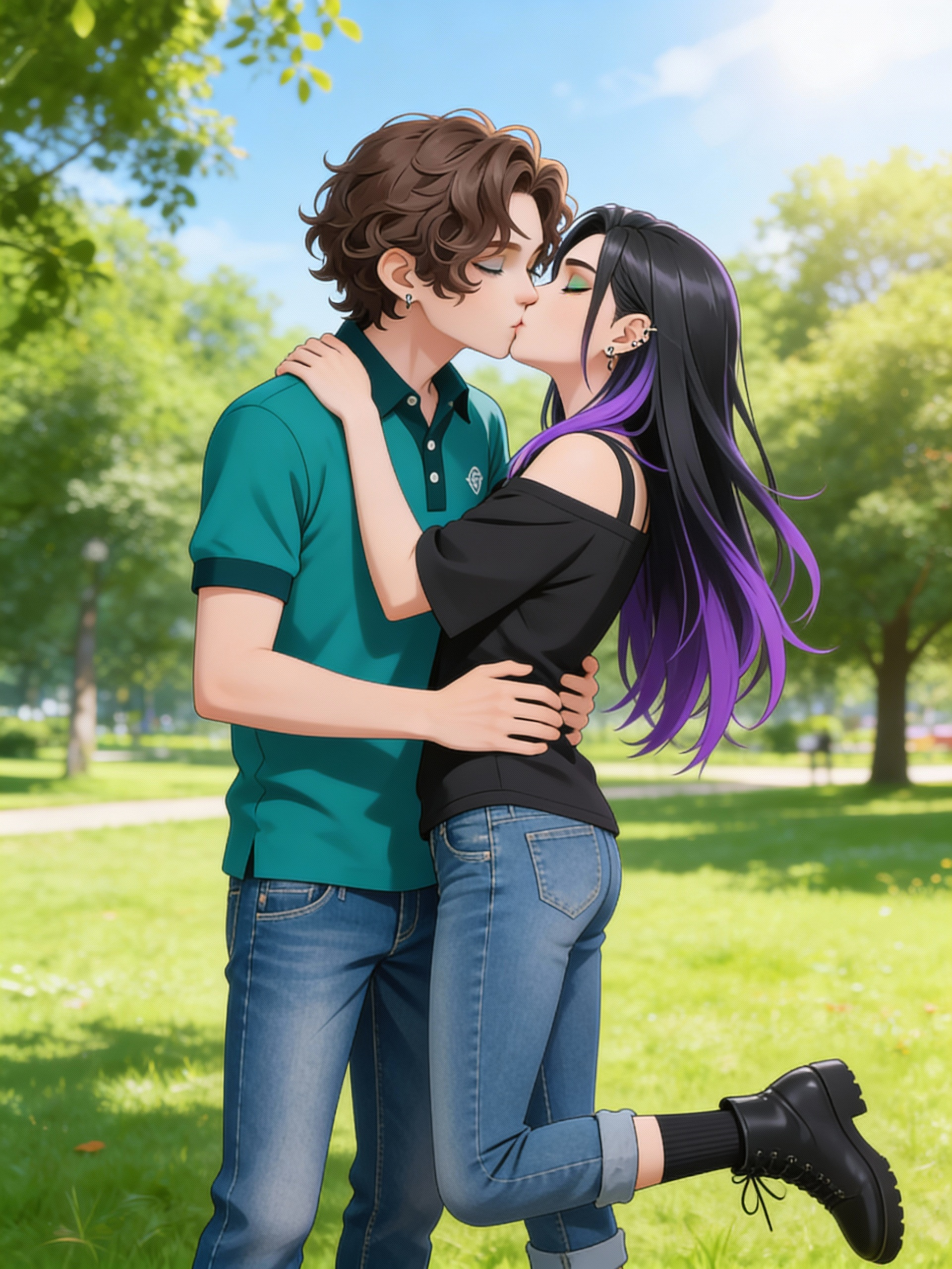 Justin and Basilisk, Kissing