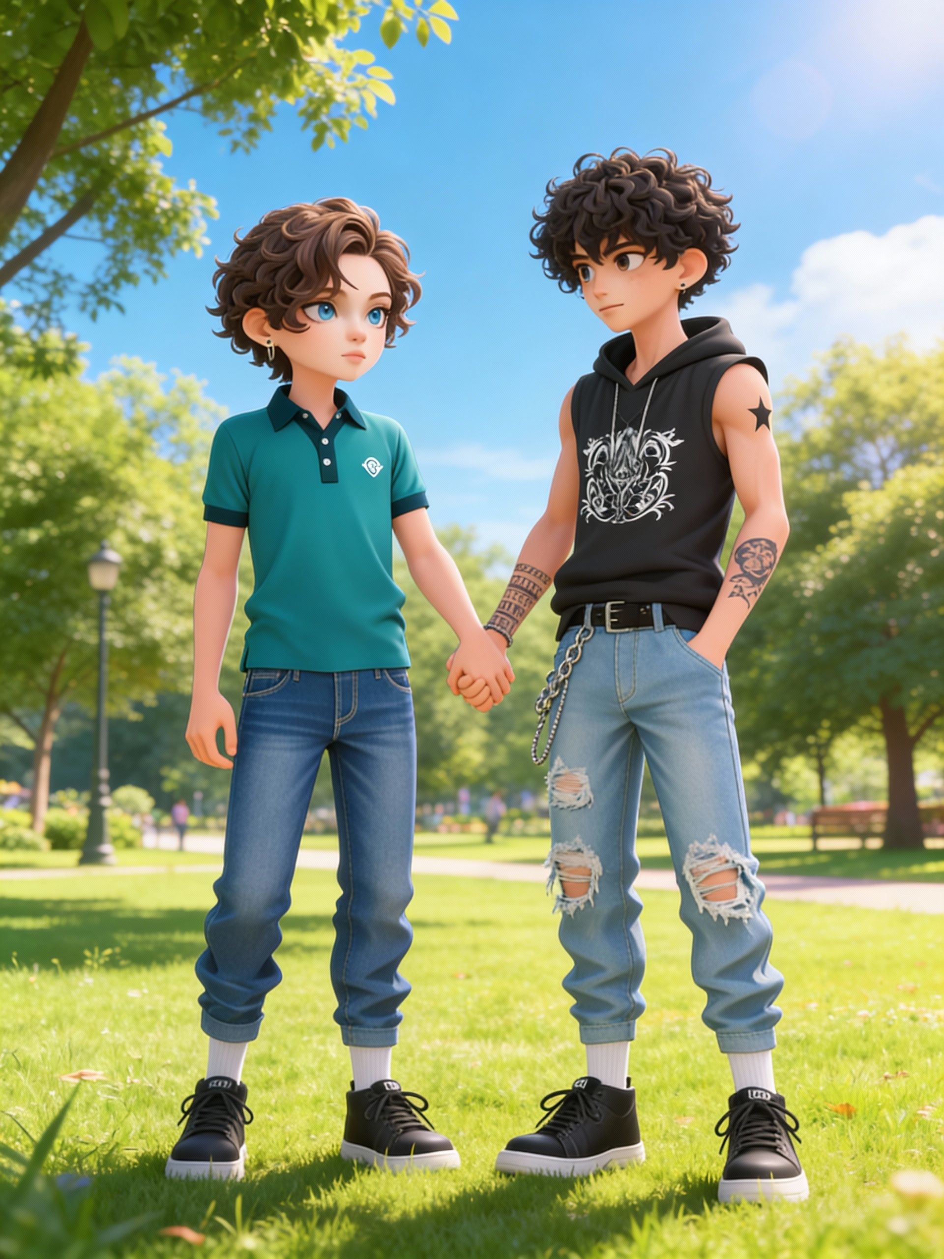 Justin and Sasha, Holding Hands