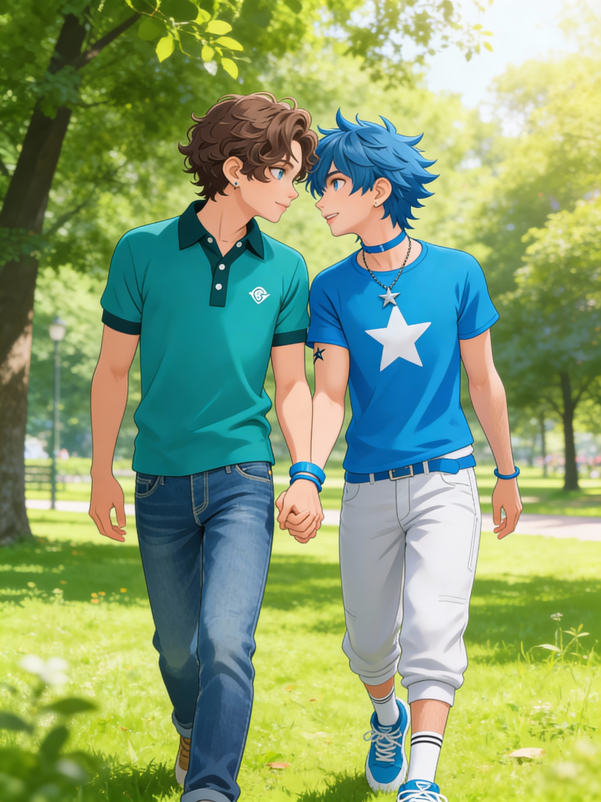 Justin and Taylor, holding hands