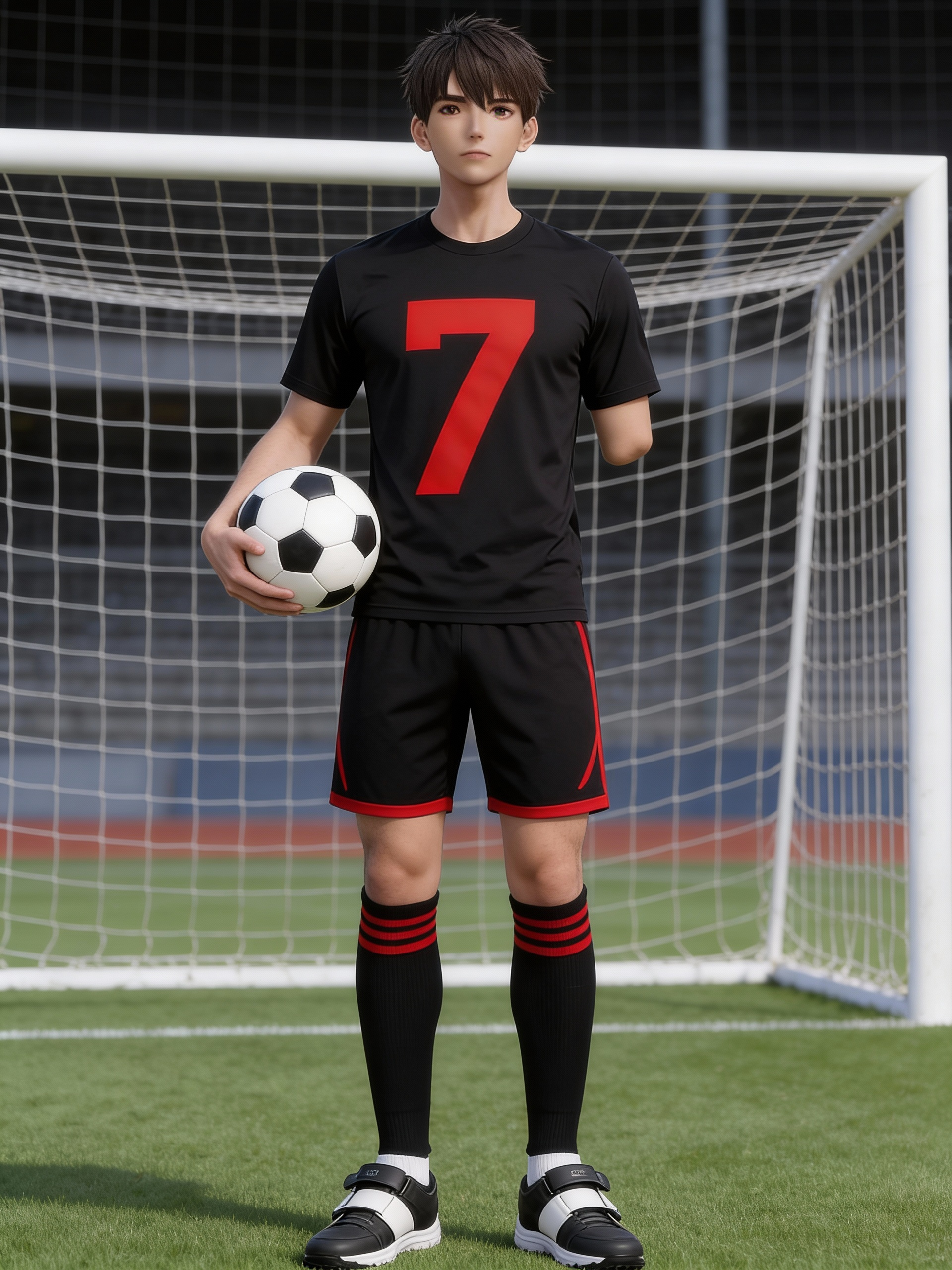 Gabriel holding a Soccer Ball.