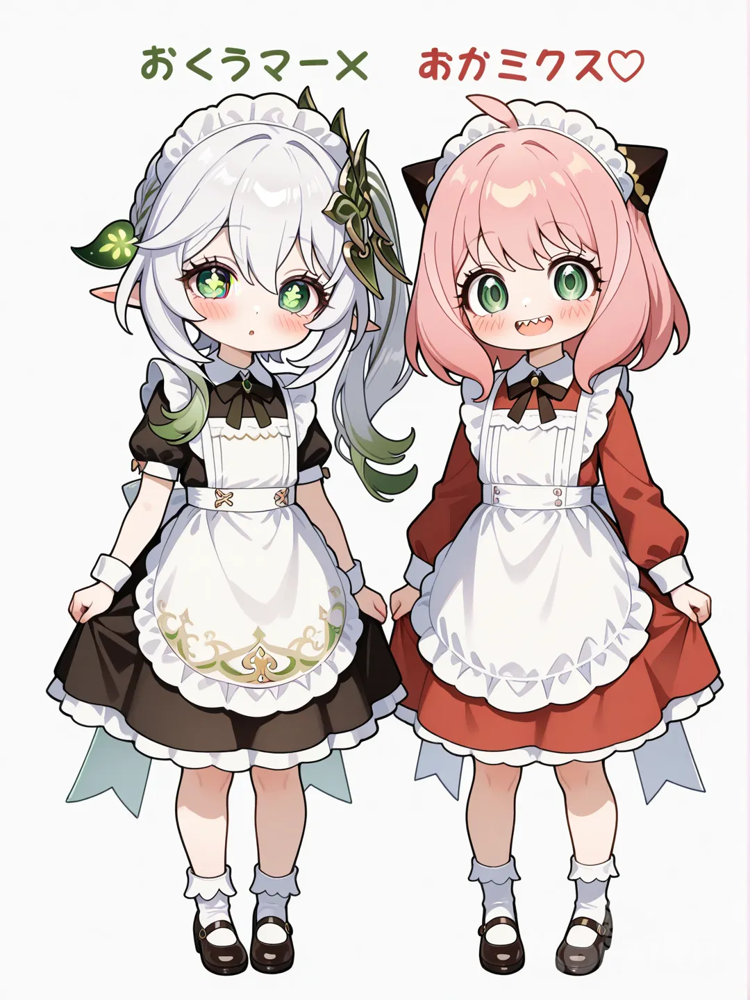 @Anya_(Spy_X_Family), @Nahida_(Genshin_Impact), con atuendo de @Niffty