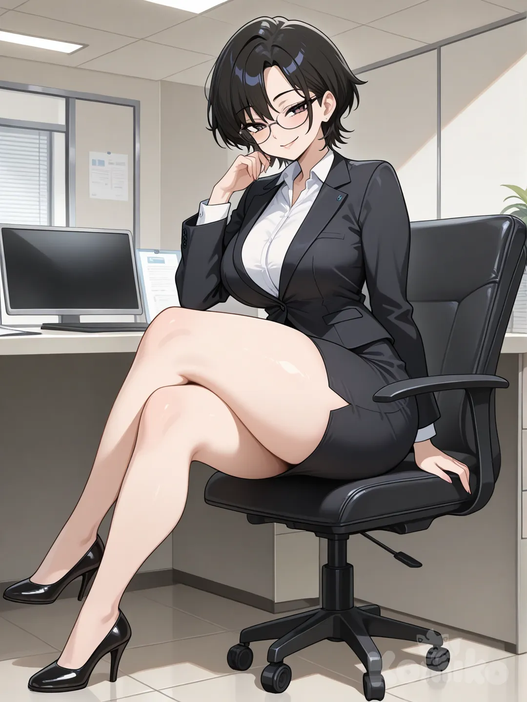 Una chica de oficina muy linda