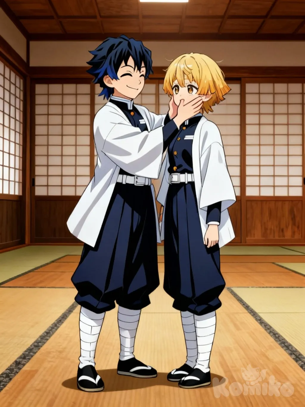 My OC and Zenitsu (dojo training)