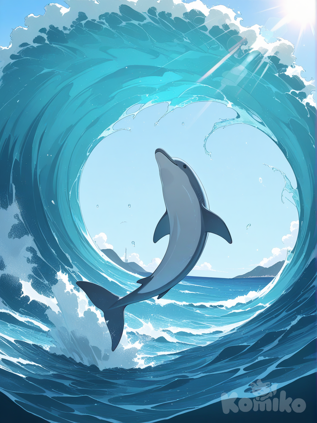 dolphin, Jump out of the water, ocean, full body