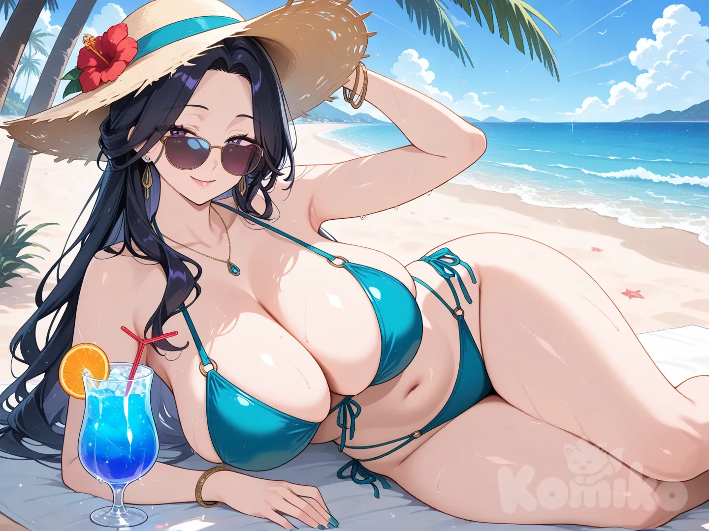 MILF on beach vacation