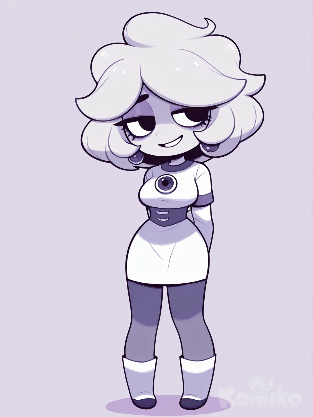 Quiero que generes a la personaje colette del videojuego de brawl stars, has que esté parada en una habitación mientras está sostiene su libro , [pop-toon-style]