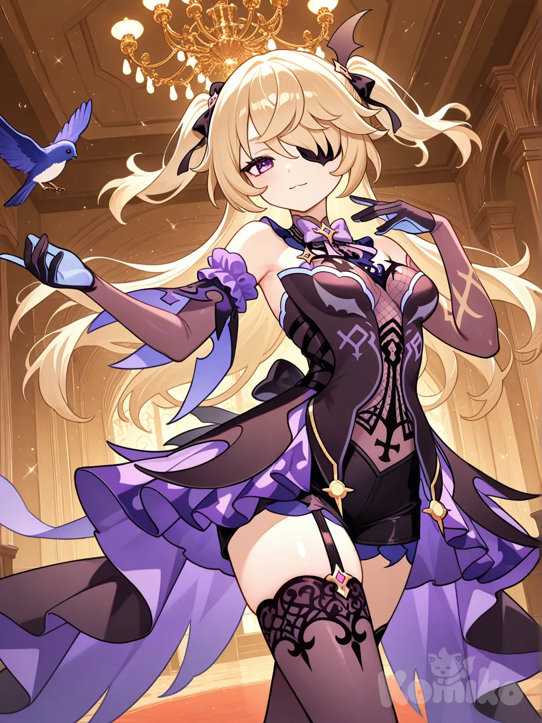 @Fischl_(Genshin_Impact), dancing, castle