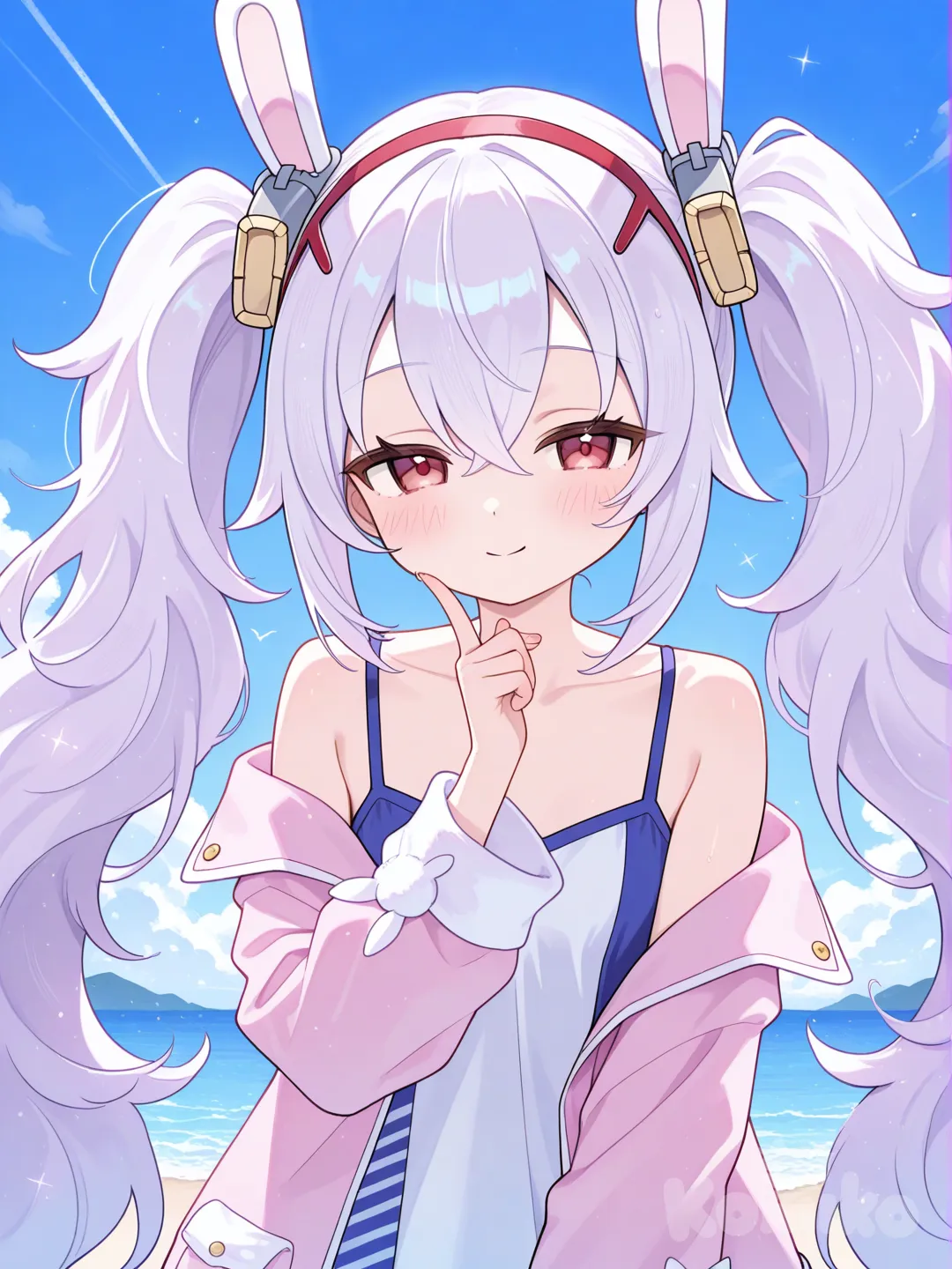 @Laffey_(Azur_Lane), smile, blue sky