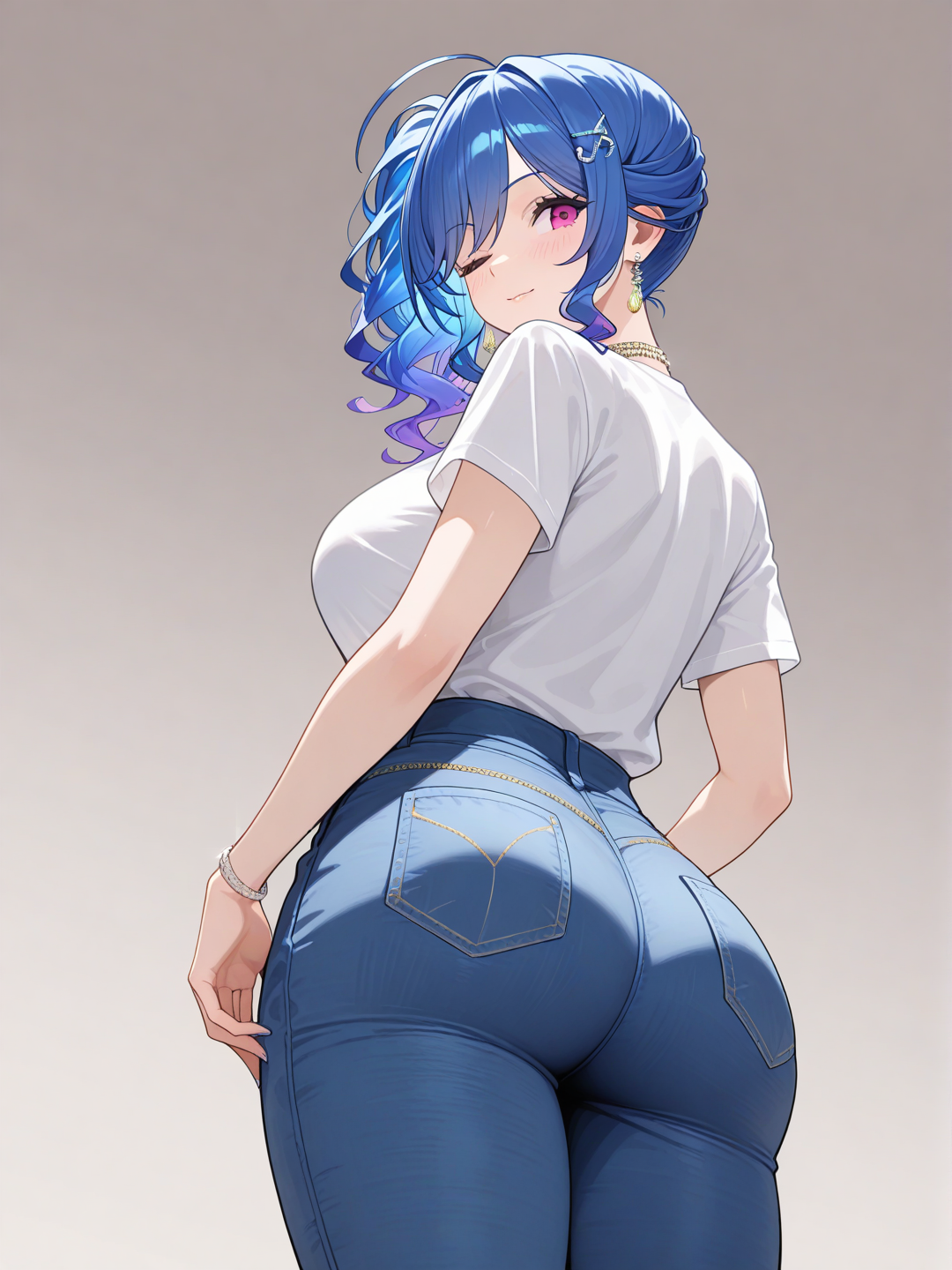 Waifu looking back