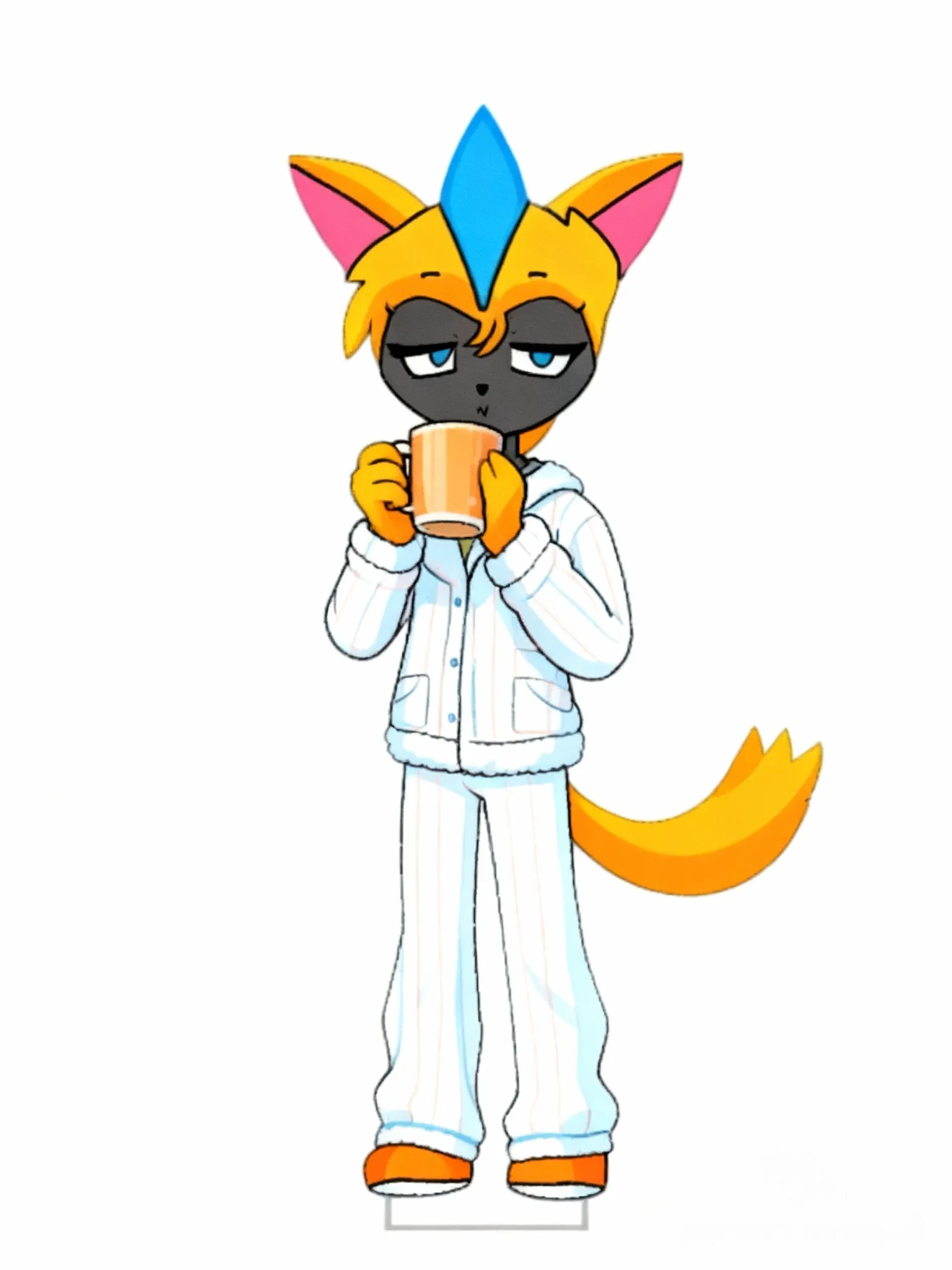 @areni-G7pK , sleepy, bedroom eyes, pajamas, holding cup, closed mouth