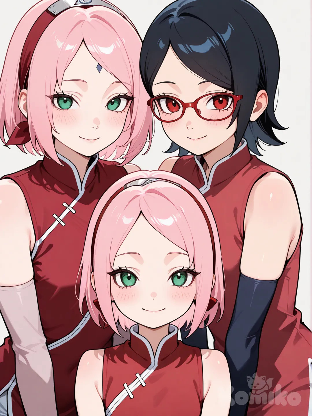 haruno sakura, sarada Uchiha, trío