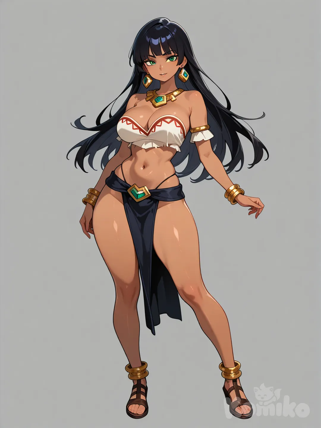 chel morena, el dorado, ojos verdes, full body