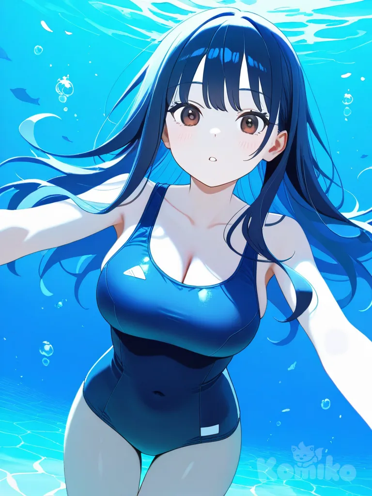 Yamada Anna swimming underwater