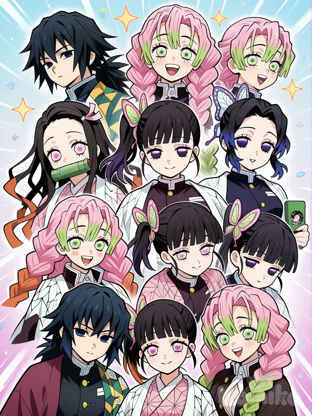 @Tsuyuri_Kanao, @Hashibira_Inosuke, @Kochou_Shinobu, @Kamado_Nezuko, @Kanroji_Mitsuri, @Tomioka_Giyuu