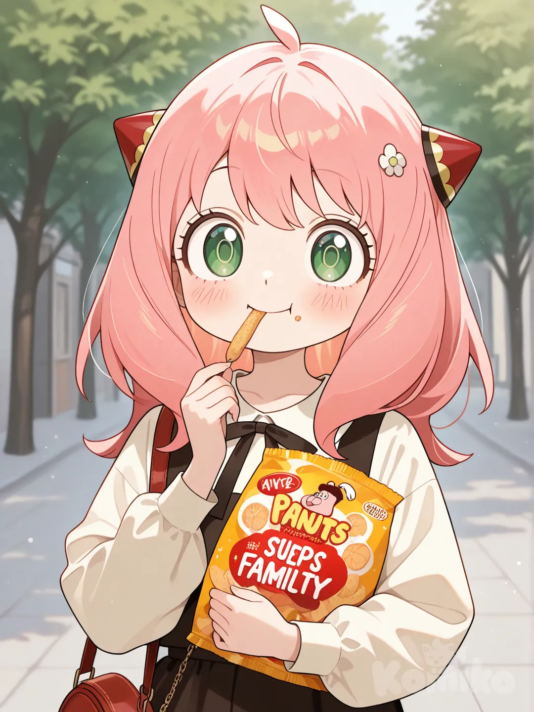 anya (spy x family), eating bag of peanuts