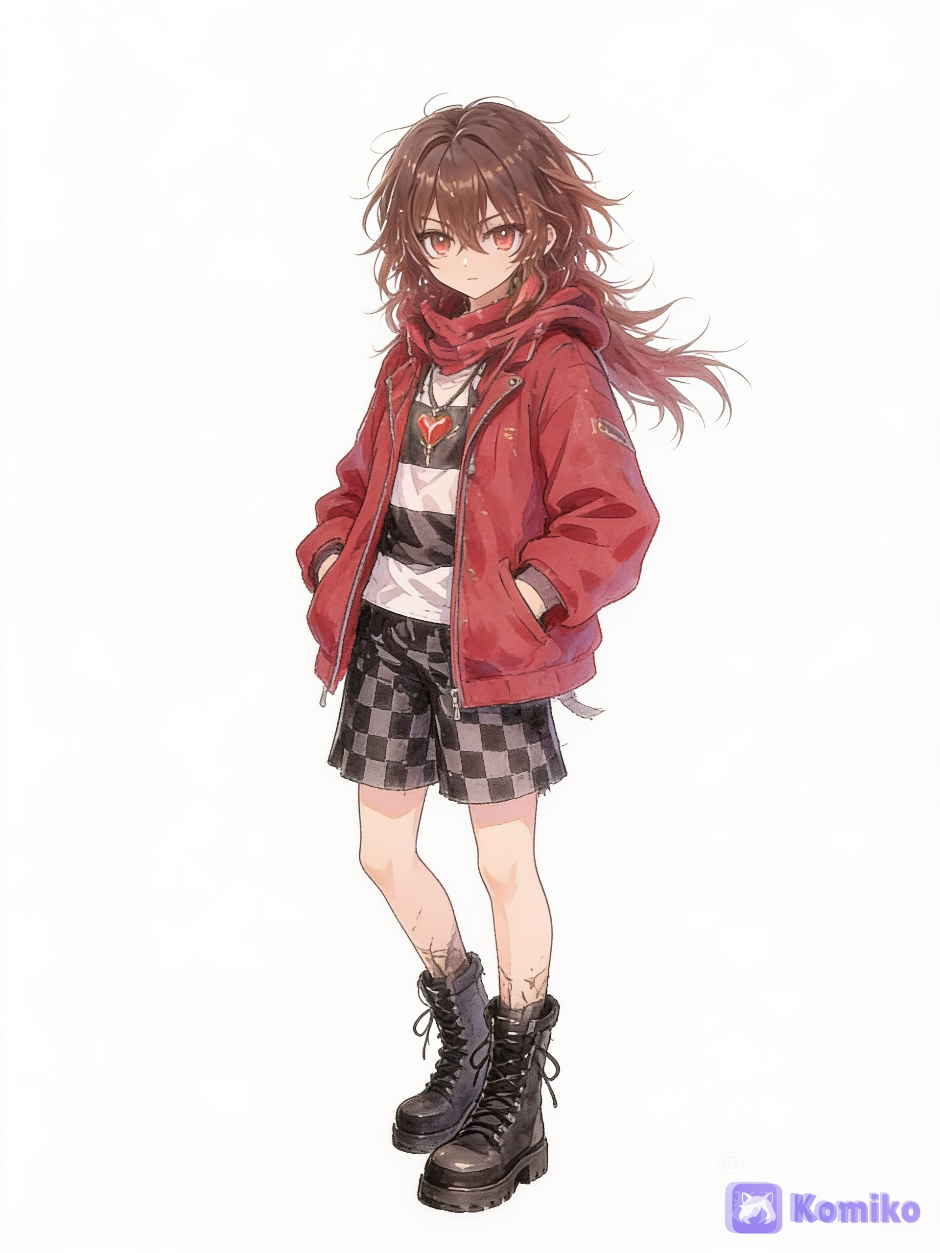 [soft-pastel-style], @lily-ZWZo, hands in pockets, white background