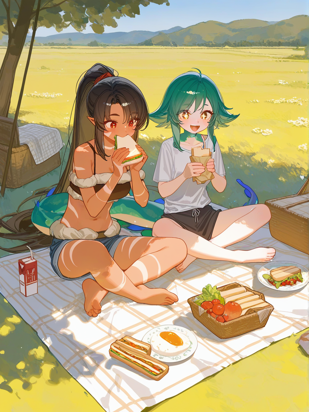 Disfrutando de un día de pícnic