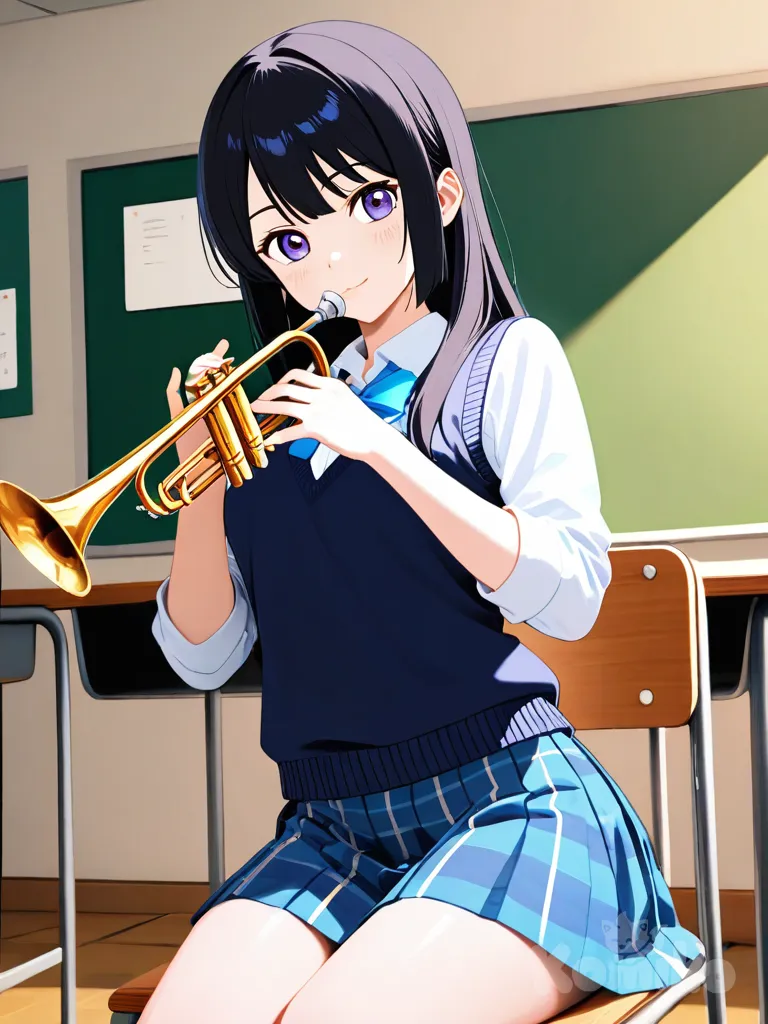 kousaka reina playing trumpet