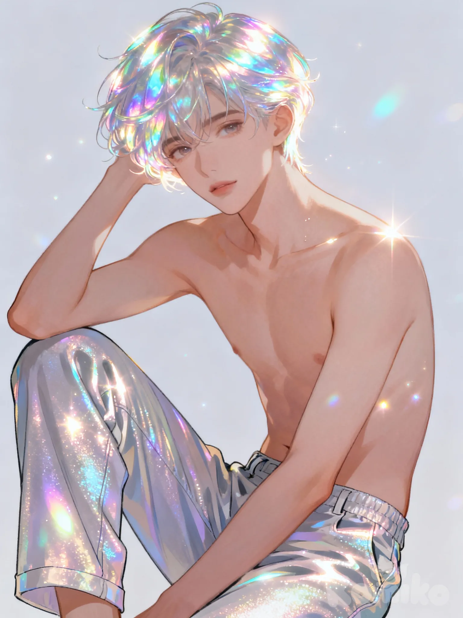 [iridescent-style], casual pants