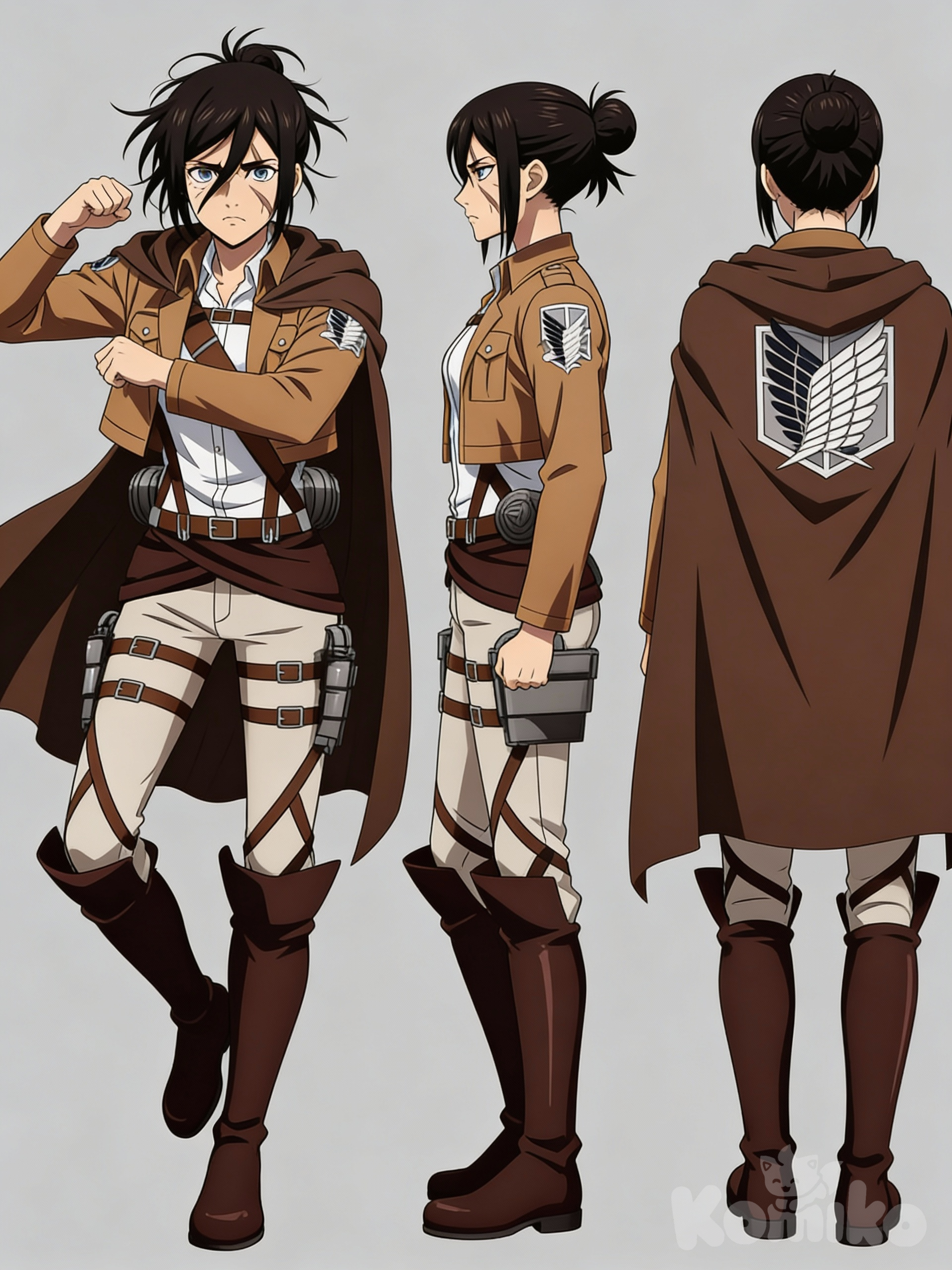 @verena-CucG, messy bun, attack on titan, reference sheet