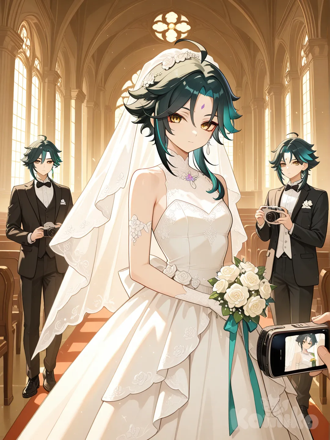 拿着相机拍摄婚礼, @Xiao_(Genshin_Impact)