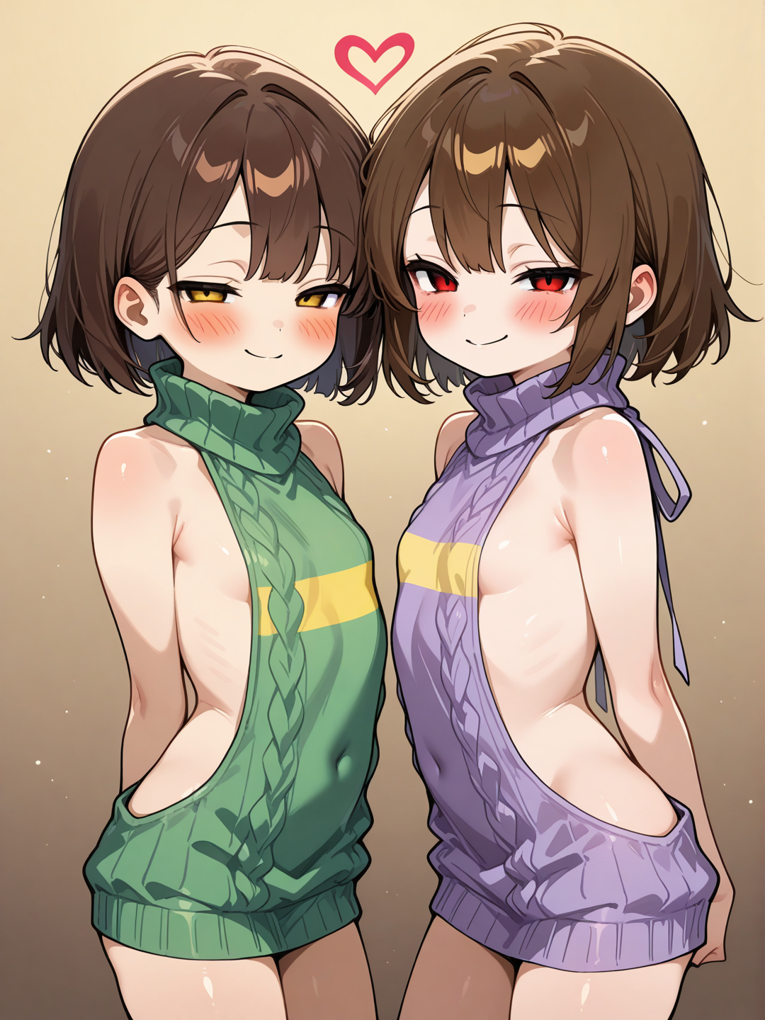 Chara and Frisk Virgin Killer Sweater