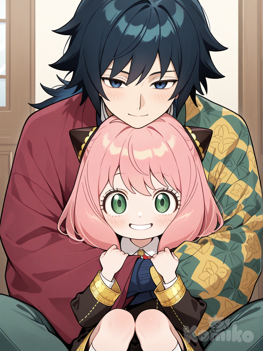 Giyu And Anya hugging 🤗 