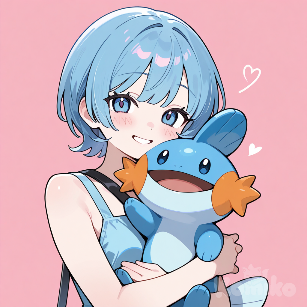 Girl with Mudkip Pokemon
