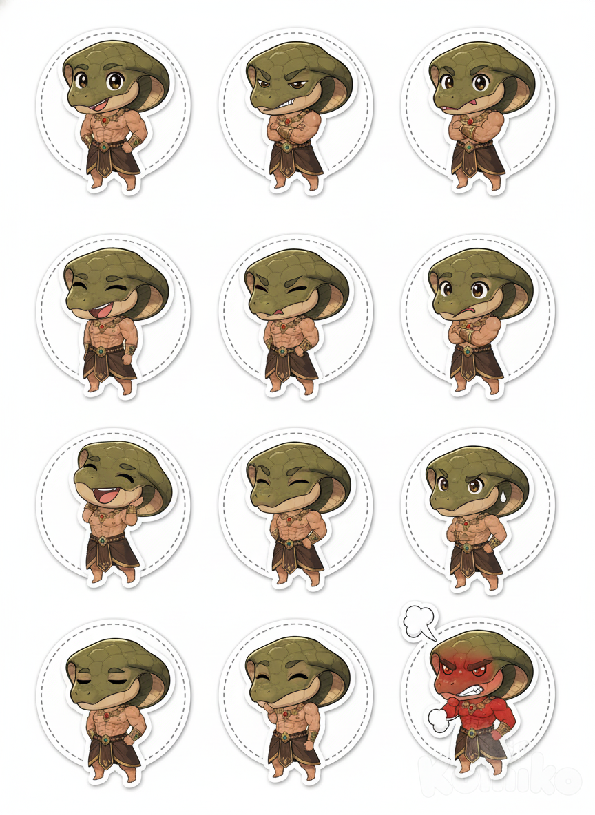 Chibi Stickers - Snake Head!