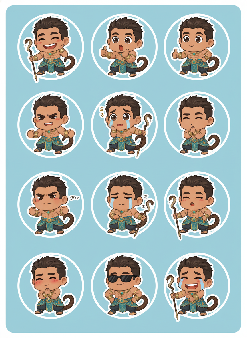 Chibi Stickers - Snake Mage!