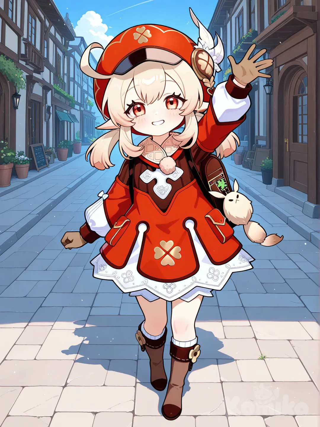 @Klee_(Genshin_Impact), waving