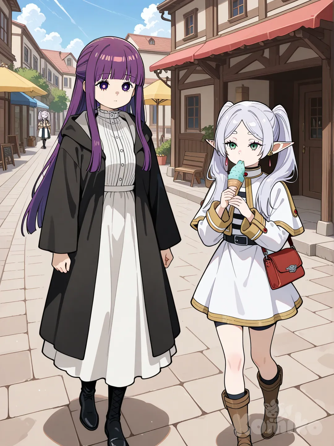 Walking eating and icecream