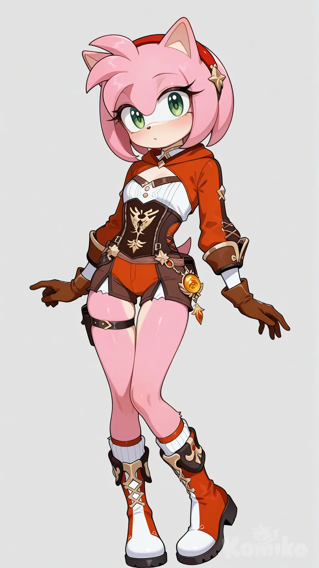 Amy Rose cosplaying as Amber