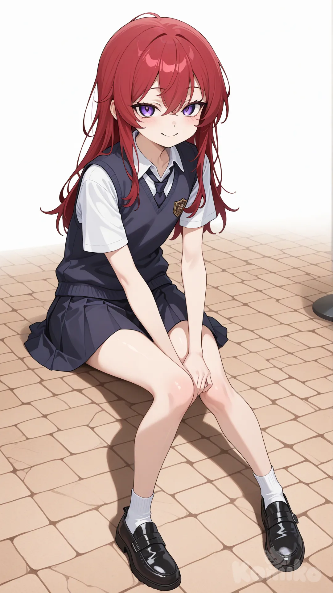 @asakura-rin-fXuc, full body, cafe, cinematic lighting, sitting on the ground, evil , smile