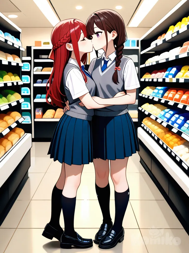 ሁለቱም በገበያ ማዕከሉ ውስጥ ግብይት ተጠምደው ነበር።, @asakura-rin-fXuc, @chizuru-ichinose-YGRG, looking away