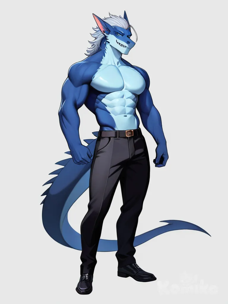 1boy, tall athletic build, tousled silver hair, piercing blue eyes, sharp jawline, warm smile, broad shoulders, elegant hands, confident stance, single character, full body, looking at viewer, anime style, simple background, white background