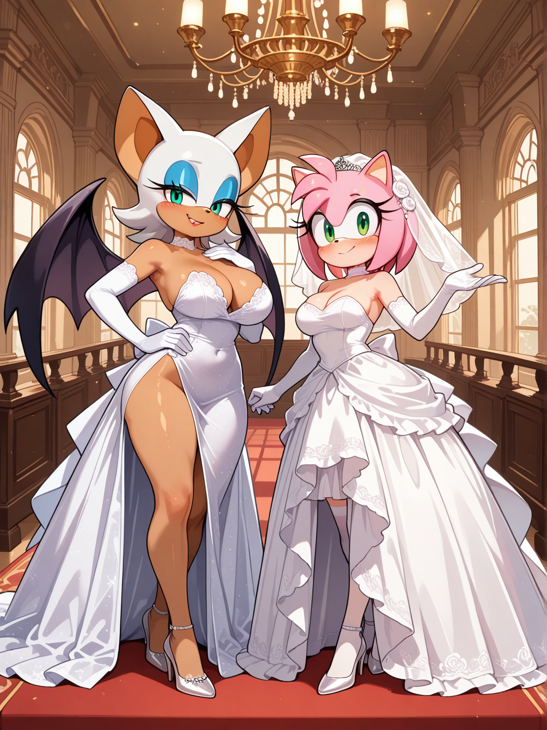 Seni AI: Amy and Rouge Wedding | KomikoAI