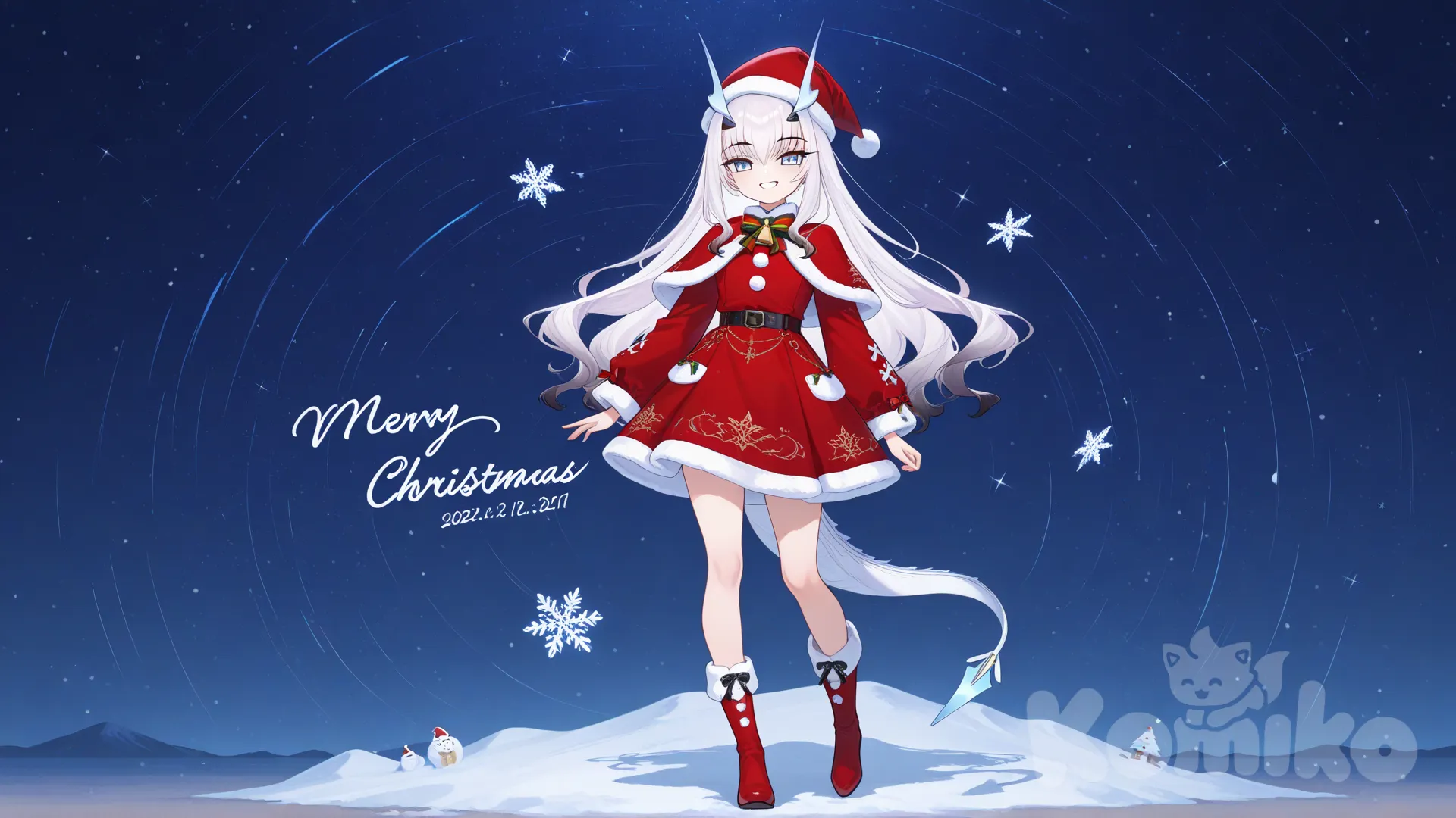 melusine (fate), full body, merry christmas