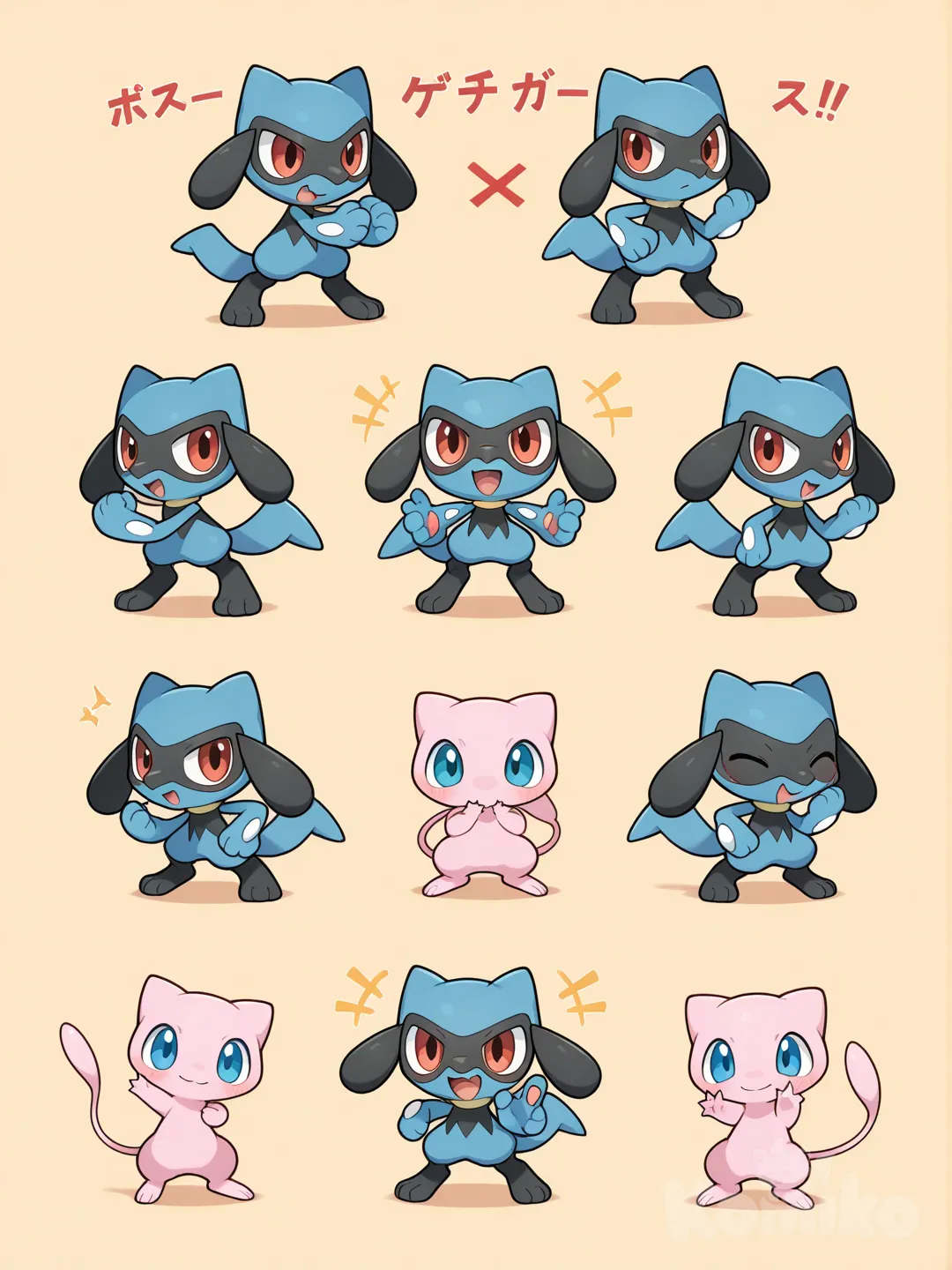 Mew y riolu piedra papel o tijera